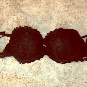 Pink lace bra
